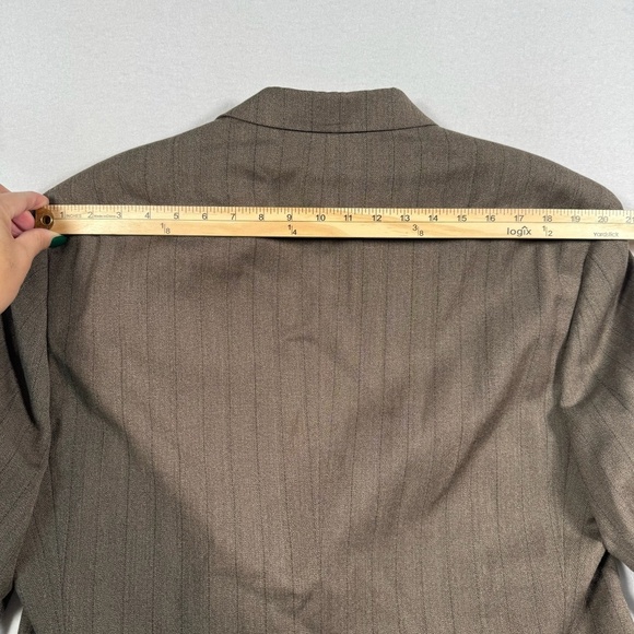 Pierre Cardin Pinstripe Sports Coat Blazer Jacket Mens Brown *SZ 44 - Picture 5 of 9